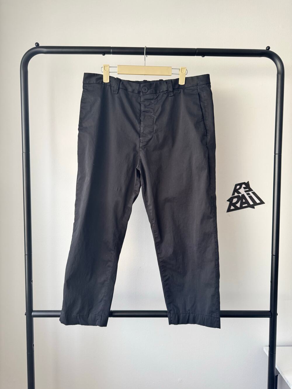 Transit Opium Wide Cropped Cotton Trousers Black